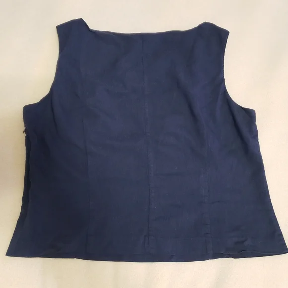 Braemar sleeveless navy blouse - Picture 2 of 5